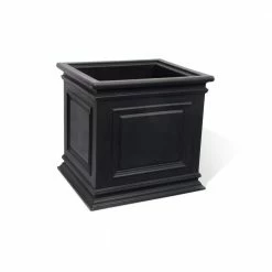 Algreen Covington 20 in. Black Self-Watering Planter