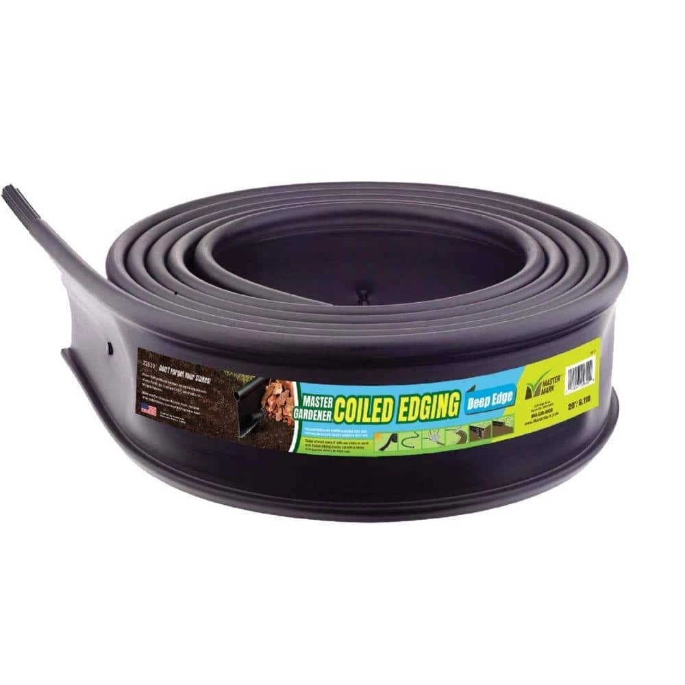 20 ft. x 6 in. Black Master Mark DeepEdge Plastic Coiled Edging 1 20 ft. x 6 in. Black Master Mark DeepEdge Plastic Coiled Edging