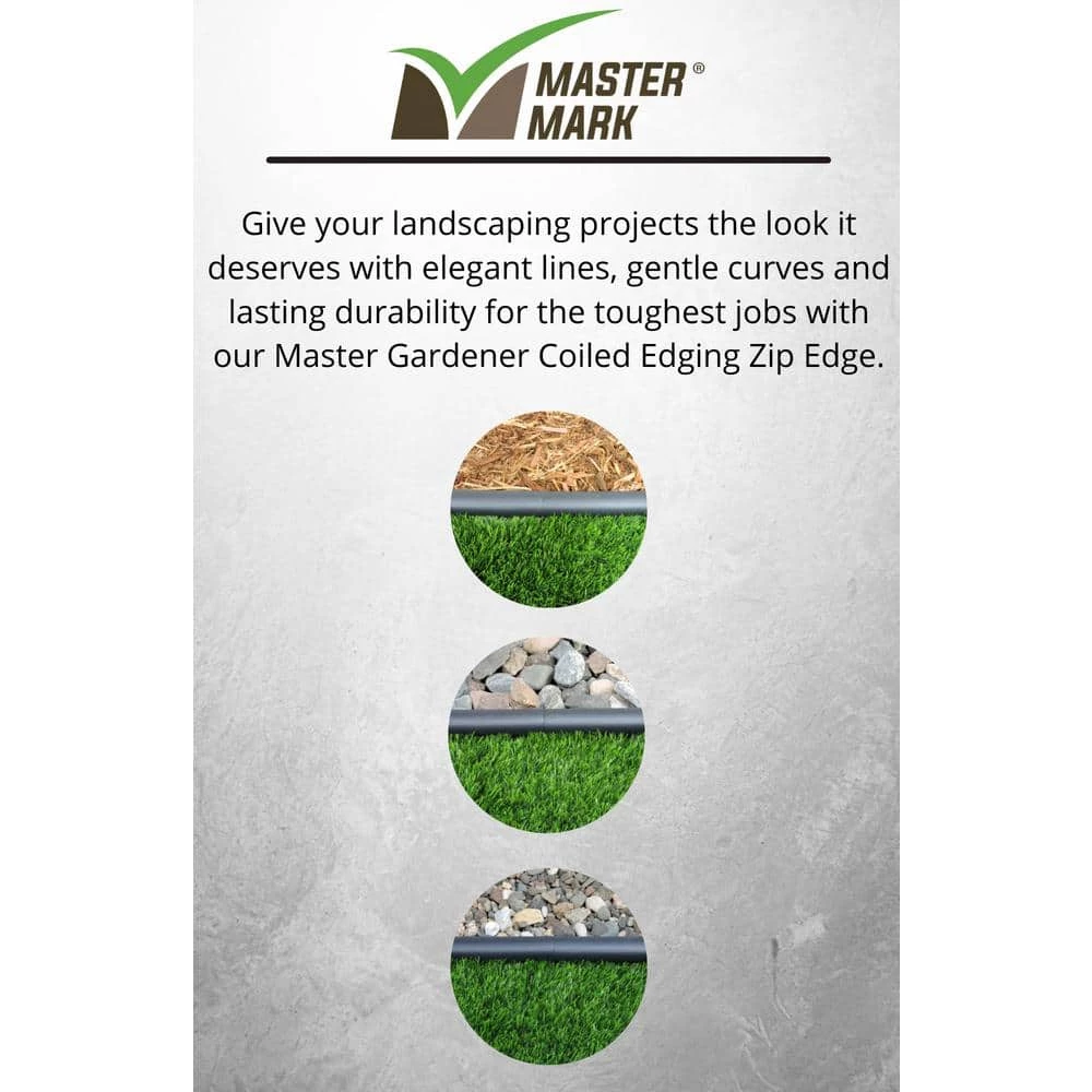 Master Mark Zip Edge 20 ft. Recycled Plastic Landscape Lawn Edging with Sod Pins Black 4 Master Mark Zip Edge 20 ft. Recycled Plastic Landscape Lawn Edging with Sod Pins Black - Image 4