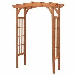 Leisure Season 60 in. W x 24 in. D x 80 in. H Wooden Brown Arbor -Algreen Sales Store brown leisure season arbors wa6180 44 1000