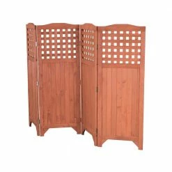 Leisure Season 64 in Wood Folding Patio and Garden Fence Privacy Screen -Algreen Sales Store brown leisure season garden fencing ps9662 1f 1000