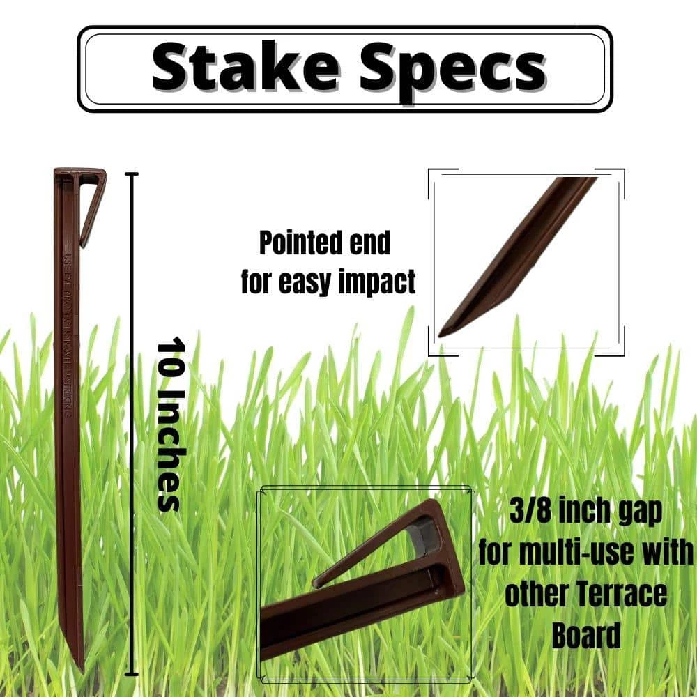 Master Mark Terrace Board 10 in. H Stake, Brown (10-Pack) 3 Master Mark Terrace Board 10 in. H Stake, Brown (10-Pack) - Image 3