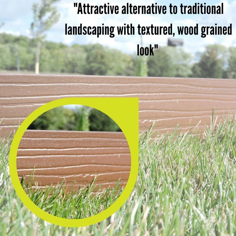 Master Mark Terrace Board 5 in. x 40 ft. Brown Landscape Lawn Edging with Stakes 3 Master Mark Terrace Board 5 in. x 40 ft. Brown Landscape Lawn Edging with Stakes - Image 3