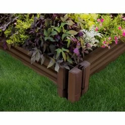 Master Mark 2 ft. x 4 ft. Plastic Raised Garden Bed Kit With Sides -Algreen Sales Store brown master mark raised planter boxes 99566 1f 1000