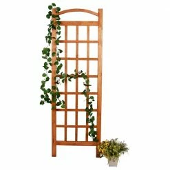 Leisure Season 72 in. Wooden Arched Square Lattice Trellis -Algreen Sales Store browns tans leisure season garden trellises alt2472 4f 1000