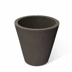 Algreen 26.5 in. H x 26 in. Brownstone Concrete Texture Crete Polyethylene Self-Watering Planter