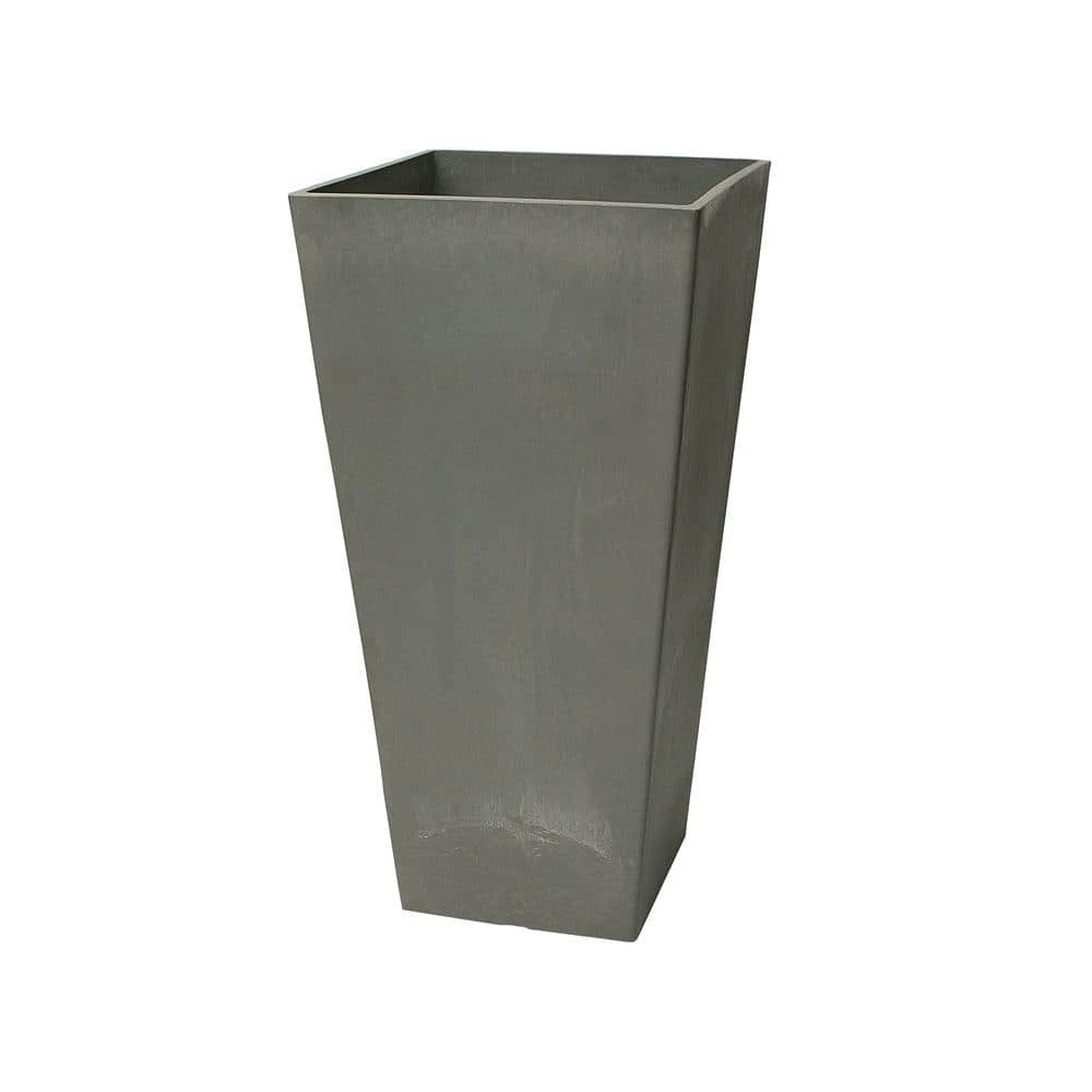 Algreen Valencia 16 in. Square Charcoal Polystone Planter 1 Algreen Valencia 16 in. Square Charcoal Polystone Planter