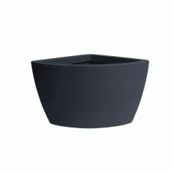 Algreen Hampton Corner 26 in. x 24 in. x 20 in. Charcoal Plastic Planter