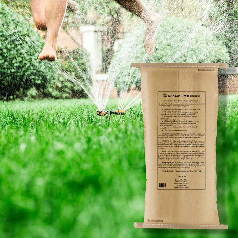 Gardens Alive! 30 lbs. Turf Alive! Grass Seed with Rhizomes 1 Gardens Alive! 30 lbs. Turf Alive! Grass Seed with Rhizomes