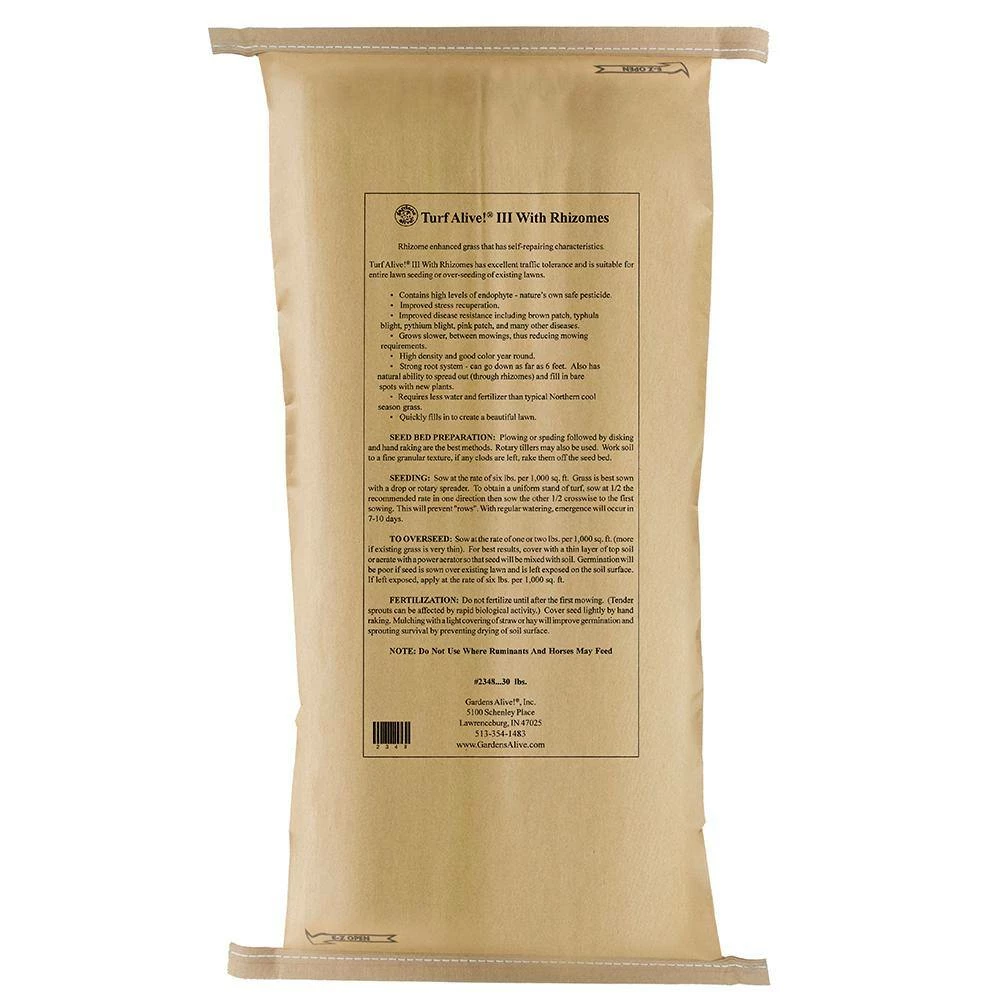 Gardens Alive! 30 lbs. Turf Alive! Grass Seed with Rhizomes 6 Gardens Alive! 30 lbs. Turf Alive! Grass Seed with Rhizomes - Image 6