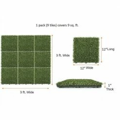 TrafficMaster 1 ft. x 1 ft. Artificial Grass Interlocking Tiles (9-Pack) -Algreen Sales Store green trafficmaster artificial grass 48219 1d 1000