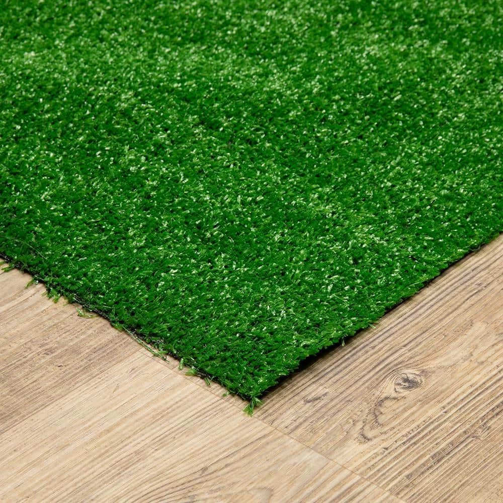 TrafficMaster 6 ft. x 8 ft. Green Artificial Grass Rug 4 TrafficMaster 6 ft. x 8 ft. Green Artificial Grass Rug - Image 4