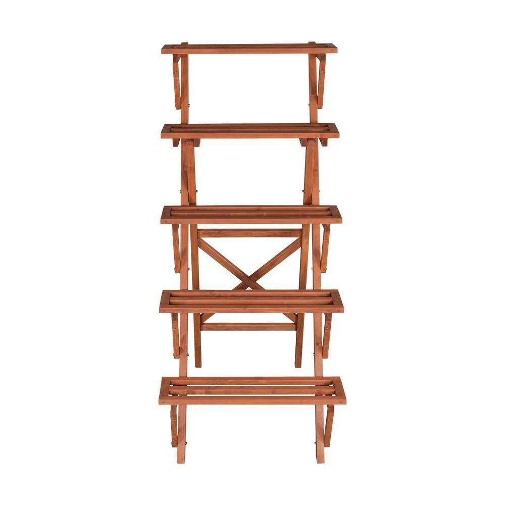 Leisure Season Wooden Plant Stand (5-Tier) 4 Leisure Season Wooden Plant Stand (5-Tier) - Image 4