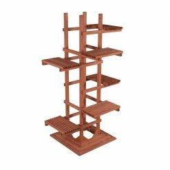 Leisure Season 29 in. W x 60 in. H 6-Tier Wooden Pedestal Plant Stand -Algreen Sales Store leisure season plant stands ps6116 fa 1000