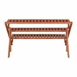 Leisure Season 35 in. W x 20 in. H 3-Tier Wooden Step Plant Stand -Algreen Sales Store leisure season plant stands ps6133 1f 1000