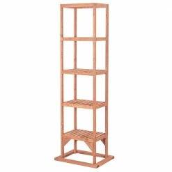 Leisure Season 20 in. W x 15 in. D x 63 in. H Brown Wooden Tower Plant Stand -Algreen Sales Store leisure season plant stands ps8175 4f 1000