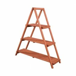 Leisure Season 53 in. W x 48 in. H Wooden Ladder Plant Stand -Algreen Sales Store leisure season plant stands psl6871 1f 1000
