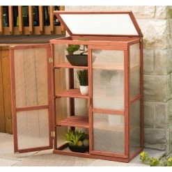 Leisure Season 1 ft. 4 in. x 2 ft. 6 in. Cypress Mini Greenhouse