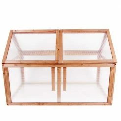 Leisure Season 39 in. x 22 in. x 28 in. Cedar Outdoor Portable Cold Frame Mini Greenhouse