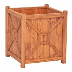 Leisure Season Chester 16 in. W x 16 in. D x 18 in. H Square Wooden Brown Planter 9 Leisure Season Chester 16 in. W x 16 in. D x 18 in. H Square Wooden Brown Planter -Algreen Sales Store medium brown leisure season plant pots chsp533 1f 1000
