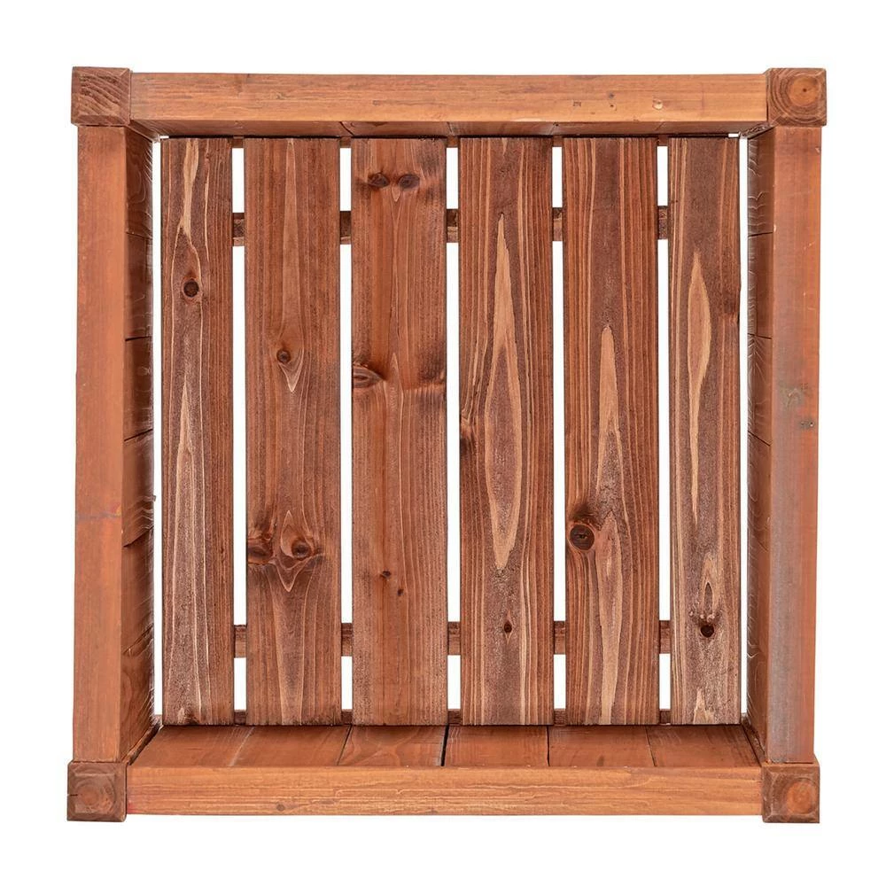 Leisure Season Chester 16 in. W x 16 in. D x 18 in. H Square Wooden Brown Planter 5 Leisure Season Chester 16 in. W x 16 in. D x 18 in. H Square Wooden Brown Planter - Image 5