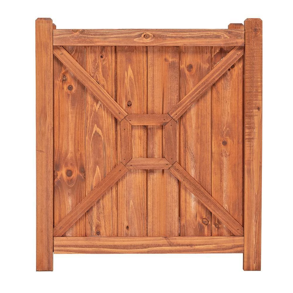 Leisure Season Chester 16 in. W x 16 in. D x 18 in. H Square Wooden Brown Planter 3 Leisure Season Chester 16 in. W x 16 in. D x 18 in. H Square Wooden Brown Planter - Image 3