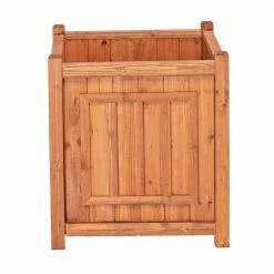 Leisure Season Kensington 16 in. W x 16 in. D x 18 in. H Square Wooden Brown Planter 9 Leisure Season Kensington 16 in. W x 16 in. D x 18 in. H Square Wooden Brown Planter -Algreen Sales Store medium brown leisure season plant pots chsp711 1f 1000