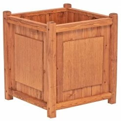 Leisure Season Preston 16 in. W x 16 in. D x 18 in. H Square Wooden Brown Planter -Algreen Sales Store medium brown leisure season plant pots chsp808 44 1000