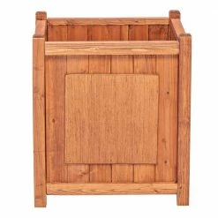 Leisure Season Preston 16 in. W x 16 in. D x 18 in. H Square Wooden Brown Planter