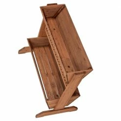 Leisure Season 32 in. W x 18 in. D x 32 in. H Wooden Brown Space Divider Planter, 2-Tier -Algreen Sales Store medium brown leisure season plant pots spd5117 4f 1000