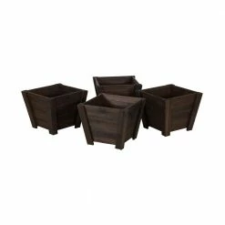 Leisure Season Tapered 12 in. W x 12 in. D x 10 in. H Wooden Brown Planters (4-Pack) 10 Leisure Season Tapered 12 in. W x 12 in. D x 10 in. H Wooden Brown Planters (4-Pack) -Algreen Sales Store medium brown leisure season plant pots trp121s 44 1000