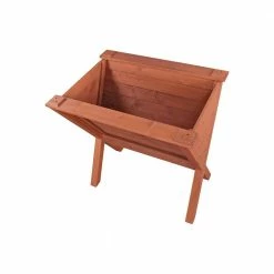 Leisure Season Wooden Wedge Raised Planter -Algreen Sales Store medium brown leisure season plant pots wrp4118 4f 1000