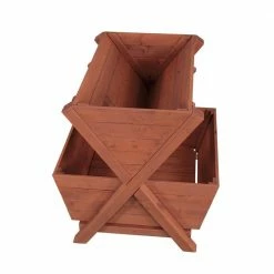 Leisure Season Wooden 2-Tier Planter Box -Algreen Sales Store medium brown leisure season planter boxes pb3233 4f 1000