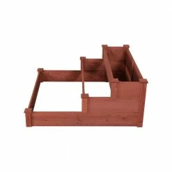 Leisure Season 48 in. x 21 in. Medium Brown Solid Wood 3-Tier Raised Garden Bed -Algreen Sales Store medium brown leisure season raised planter boxes rgb4848 44 1000