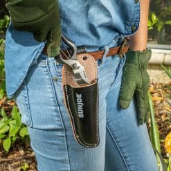 Nisaku Carbon Steel Pruner/Secateurs with Genuine Leather Holster and Non-Slip Grip -Algreen Sales Store nisaku pruning shears njpsc1 31 1000
