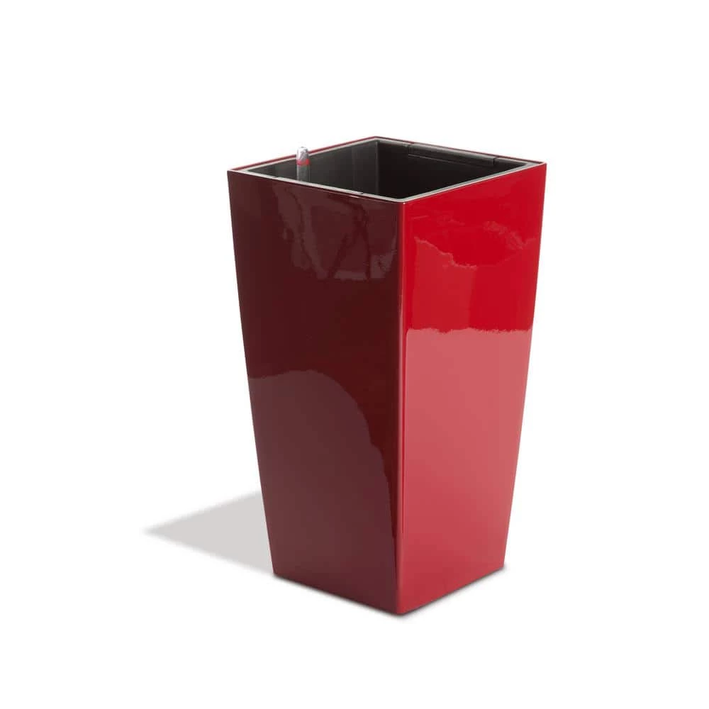 Algreen Modena 30 in. Glossy Red Taper Square Planter Self-Watering 1 Algreen Modena 30 in. Glossy Red Taper Square Planter Self-Watering