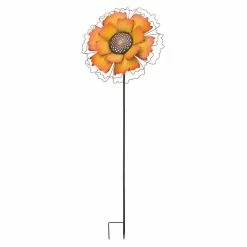 Regal Art & Gift Giant Rustic Flower Stake in Orange