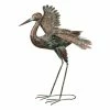 Regal Art & Gift 32 in. Green Patina Crane - Wing Out