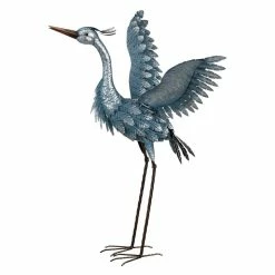 Regal Art & Gift 29 in. Metallic Blue Heron - Wings Up