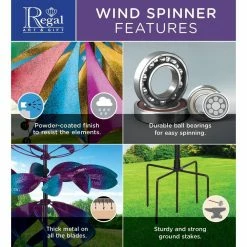 Regal Art & Gift 82 in. Triple Waterfalls Wind Spinner -Algreen Sales Store regal art gift wind spinners 12606 4f 1000