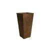 Algreen Acerra 13 in. x 25 in. H Rust Square Taper Planter
