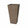 Algreen Valencia 16 in. Square Taupe Polystone Planter