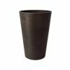 Algreen Valencia 16 in. Round Textured Brown Polystone Planter