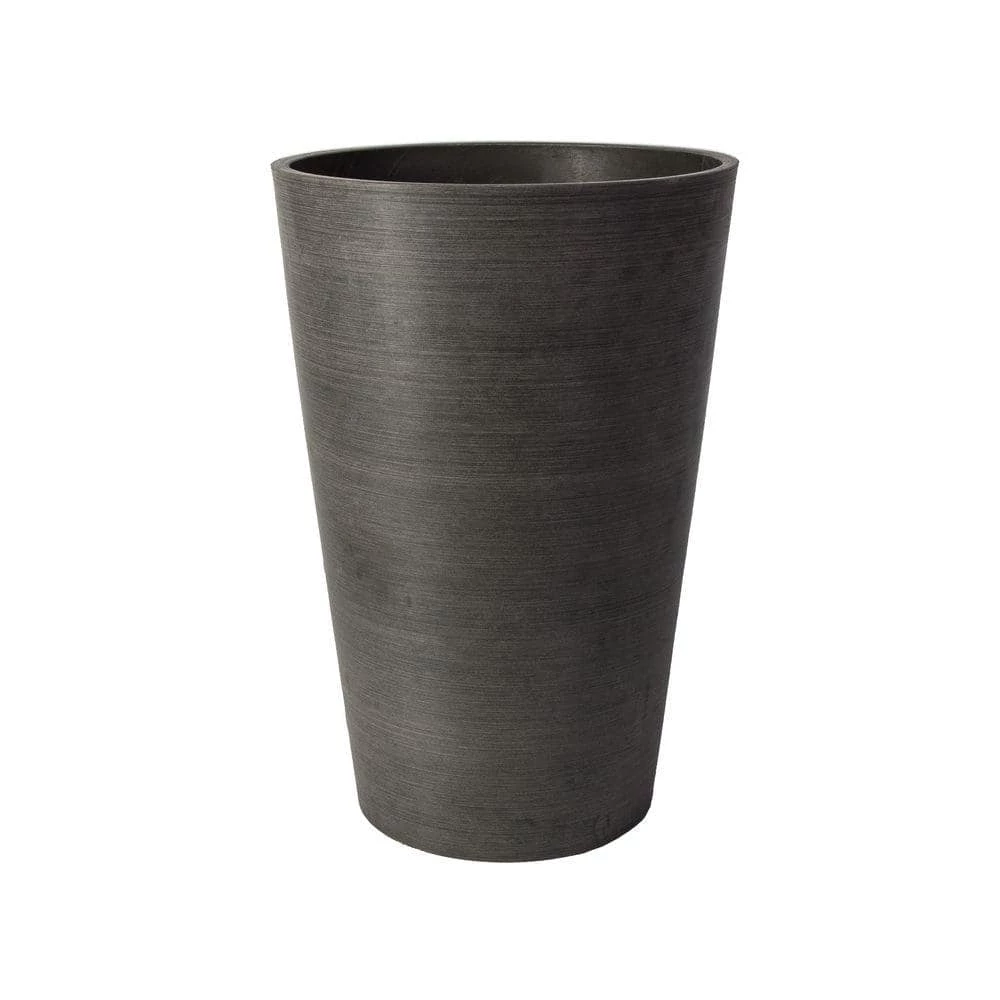 Algreen Valencia 16 in. Round Textured Charcoal Polystone Planter 1 Algreen Valencia 16 in. Round Textured Charcoal Polystone Planter