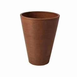 Algreen Valencia 12 in. Round Textured Terra Cotta Polystone Planter