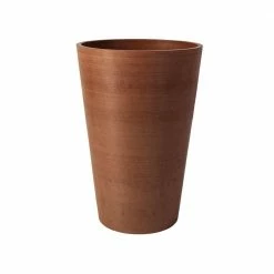 Algreen Valencia 16 in. Round Textured Terra Cotta Polystone Planter