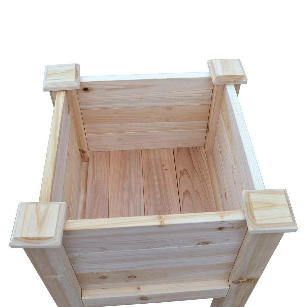 Leisure Season Square 18 in. x 18 in. Cedar Raised Garden Bed 3 Leisure Season Square 18 in. x 18 in. Cedar Raised Garden Bed - Image 3