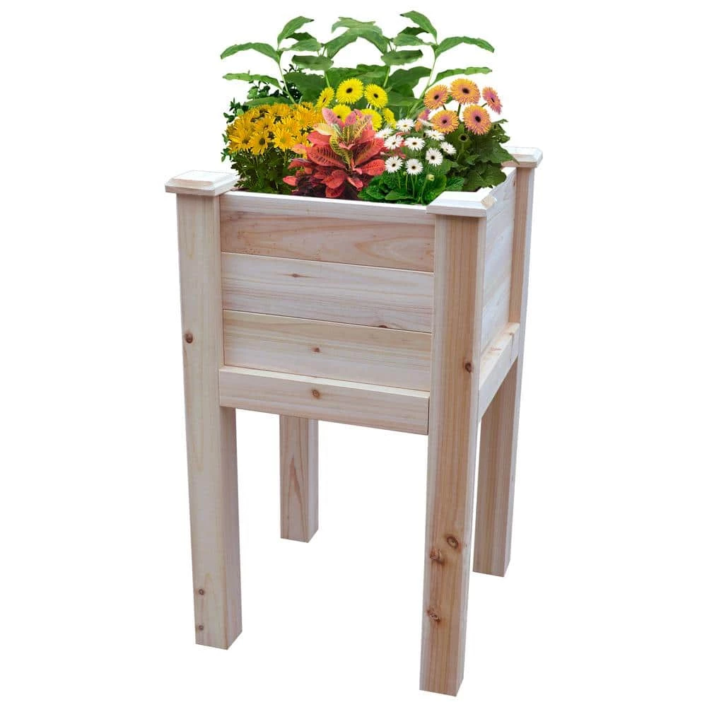 Leisure Season Square 18 in. x 18 in. Cedar Raised Garden Bed 1 Leisure Season Square 18 in. x 18 in. Cedar Raised Garden Bed