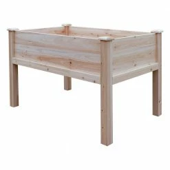 Leisure Season Large 48 in. x 30 in. Rectangular Unfinished Wood Raised Garden Bed -Algreen Sales Store unfinished wood leisure season elevated garden beds rgbh4830 4f 1000