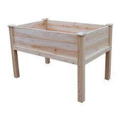 Leisure Season Large 48 in. x 30 in. Rectangular Unfinished Wood Raised Garden Bed -Algreen Sales Store unfinished wood leisure season elevated garden beds rgbh4830 fa 1000